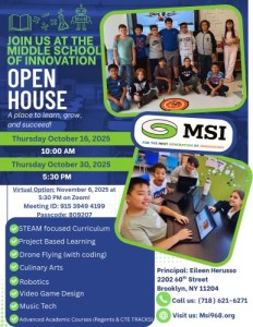 school photos and open house dates october 16, 30, virtual Nov 6